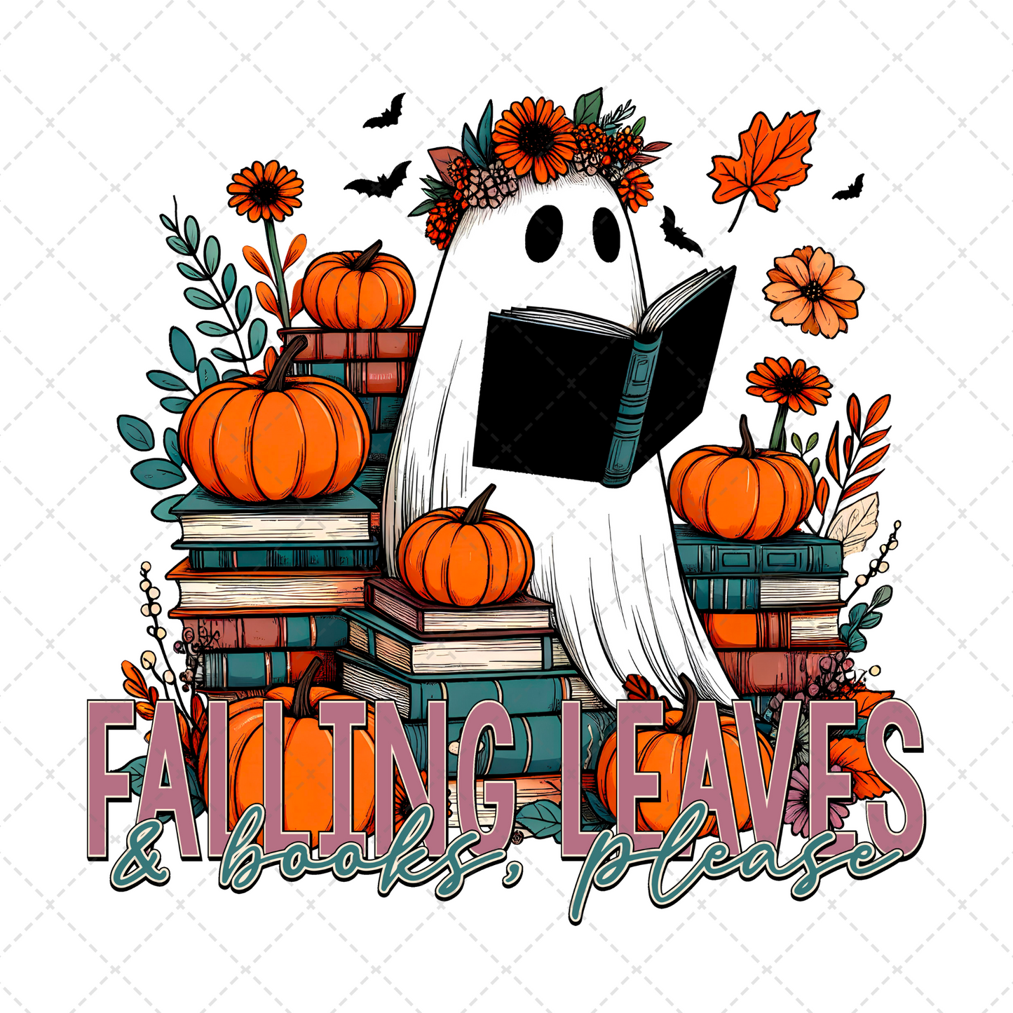 Falling Leaves And Books Please Transfer