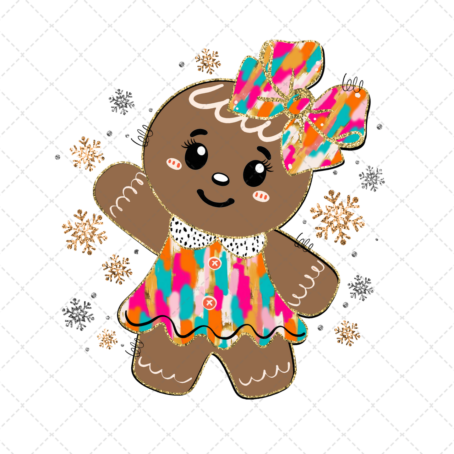 Brush Stroke Girl Gingerbread Transfer