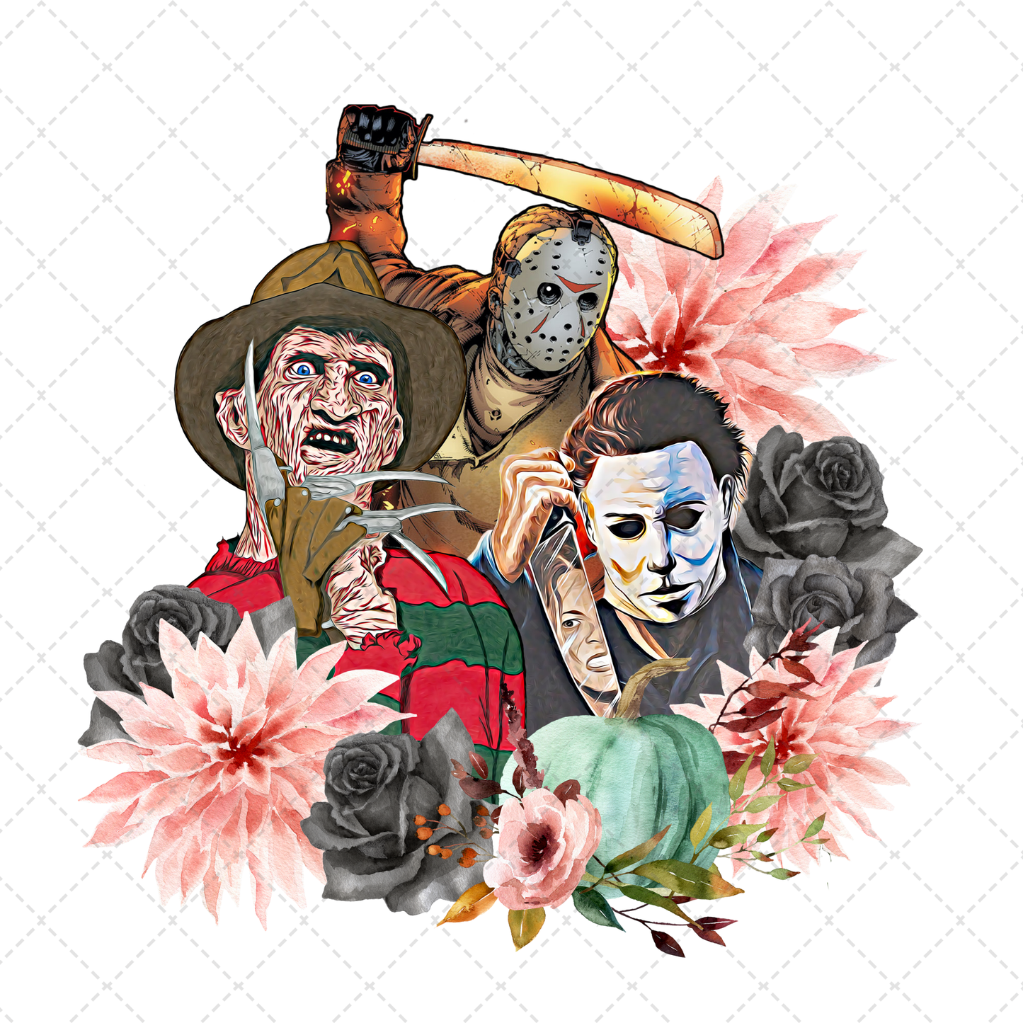 Halloween Floral Transfer