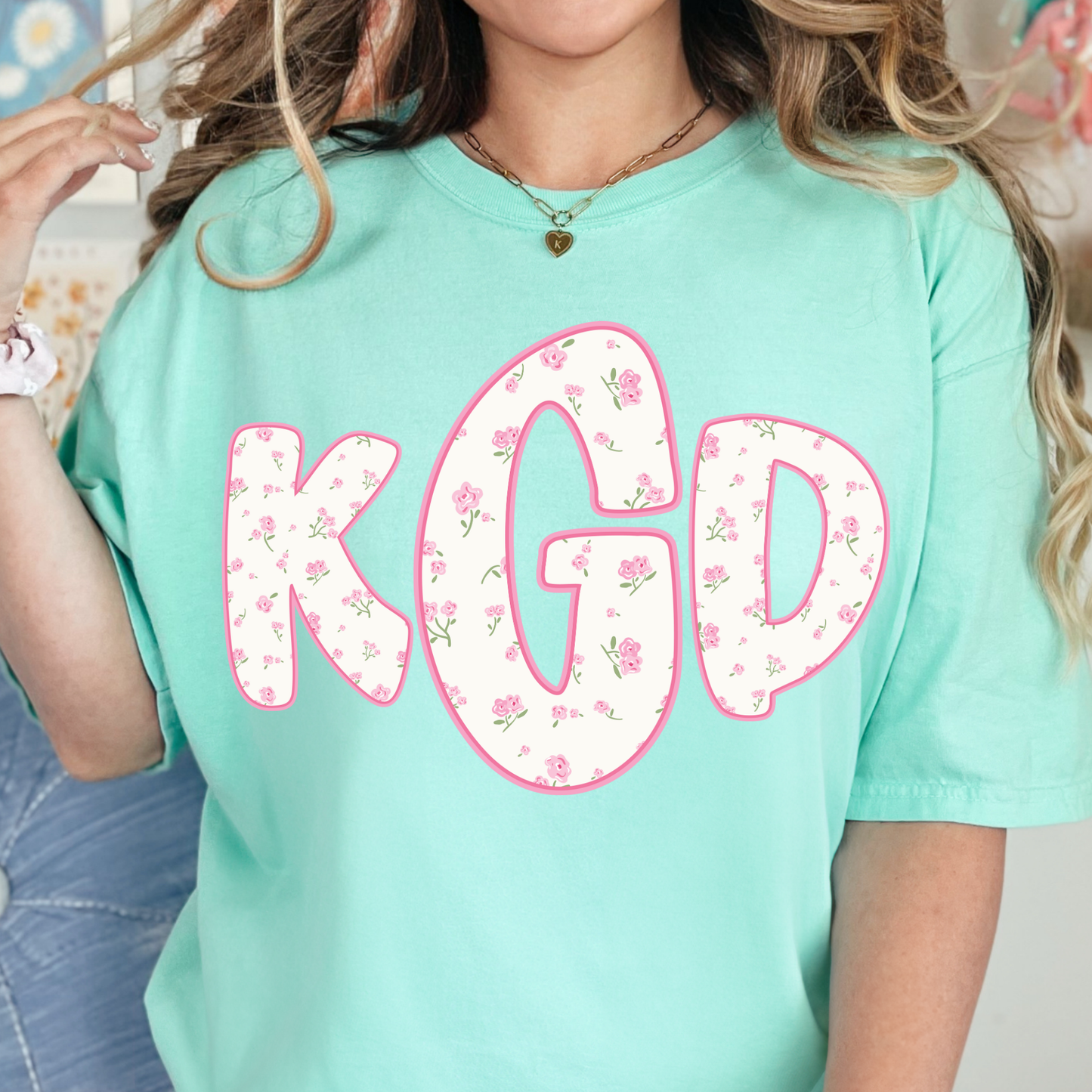 Pink Roses - Custom Monogram Transfer