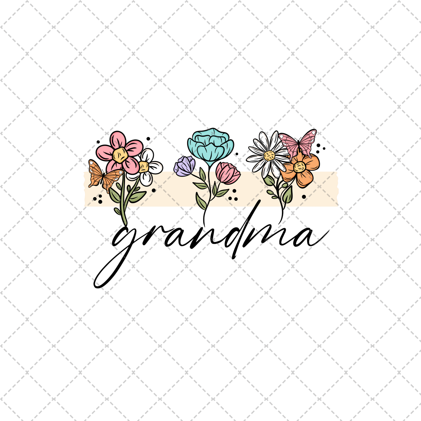 Grandma Floral Transfer