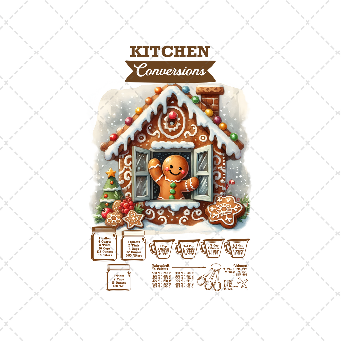 Gingerbread Kitchen Conversion 1 Tea Towel Transfer