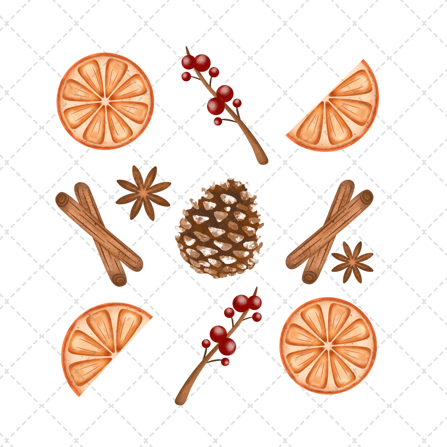 Spiced Christmas Grid Transfer