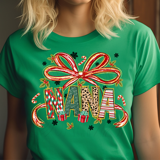 Christmas Nana With Bow Transfer**SOLD SEPARATLEY**