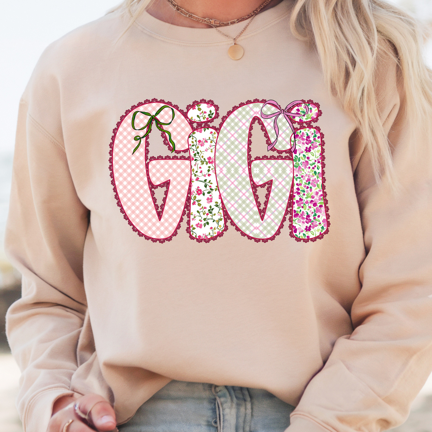 Pink And Green Floral Family Titles Transfer **SOLD SEPARATELY**