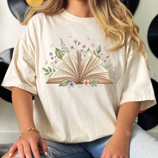 Floral Book Pages Turning Transfer