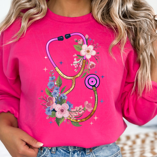Glitter Floral Stepthoscope Transfer