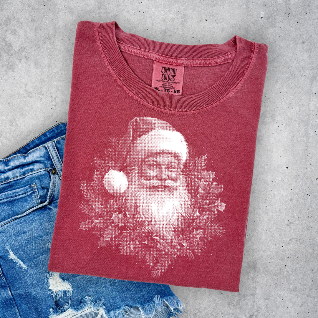 Santa Holly Portrait Transfer