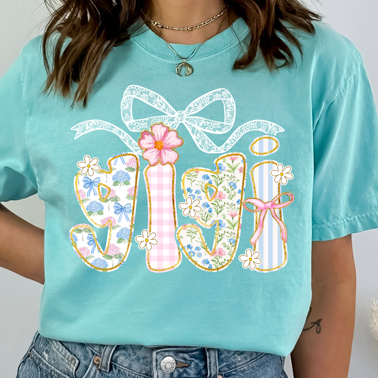 Floral Checked Coquette Family Title Transfer **SOLD SEPARATELY**