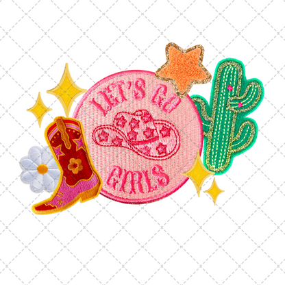 Lets Go Girls Faux Patch Transfer