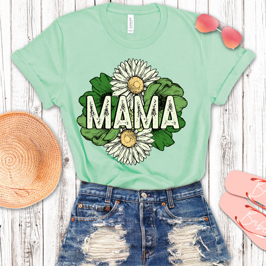 Mama Green Floral Transfer