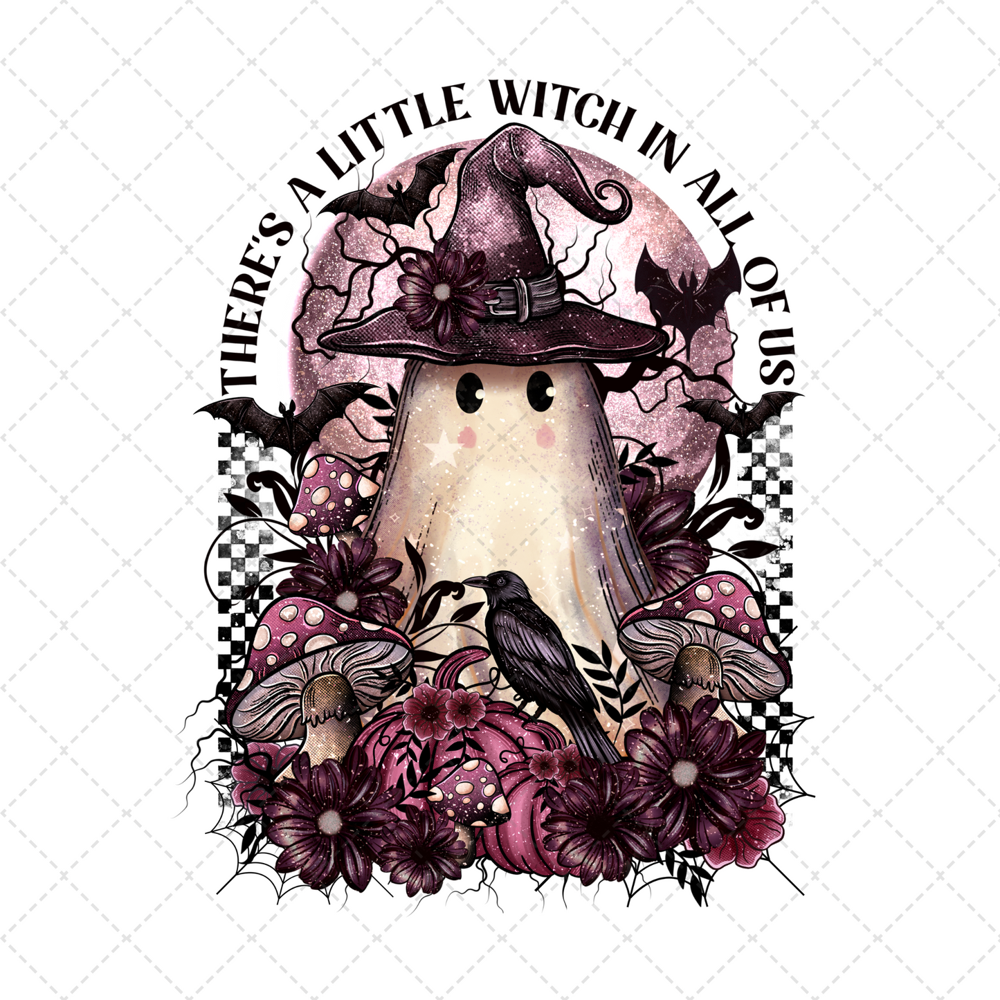 Little Witch Ghost Transfer ** TWO PART* SOLD SEPARATELY**