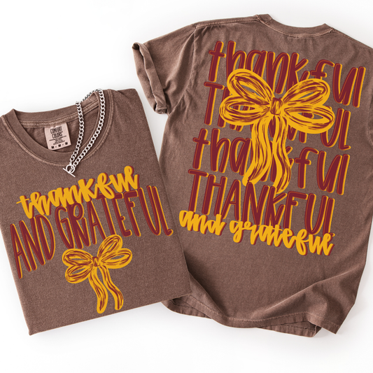 Thankful And Grateful Stacked Bow Transfer *TWO PART**SOLD SEPARATELY**