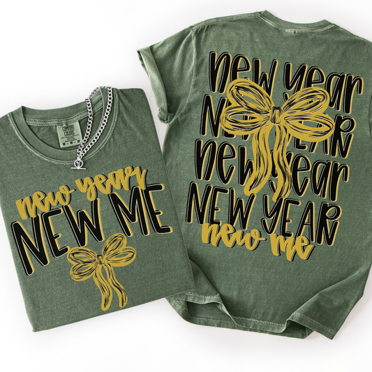 New Year New Me Stacked Bow Transfer *TWO PART**SOLD SEPARATELY**