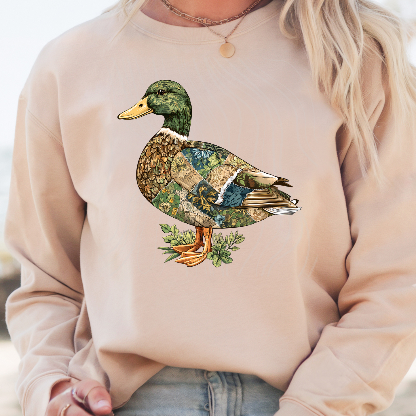 Cartoon Faux Patchwork Duck Transfer