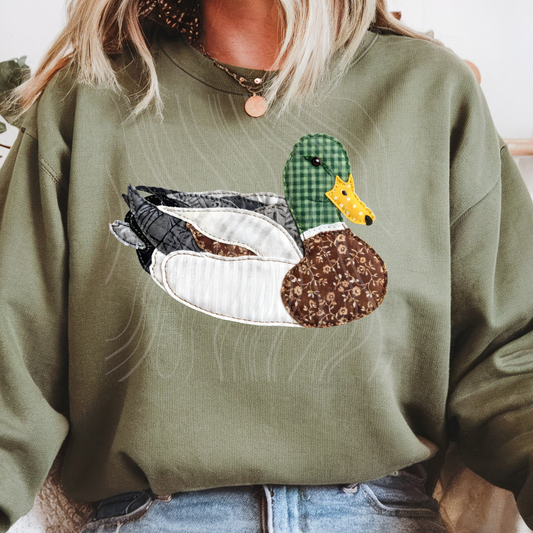 Faux Patchwork Sitting Duck Transfer **SOLD SEPARATELY**