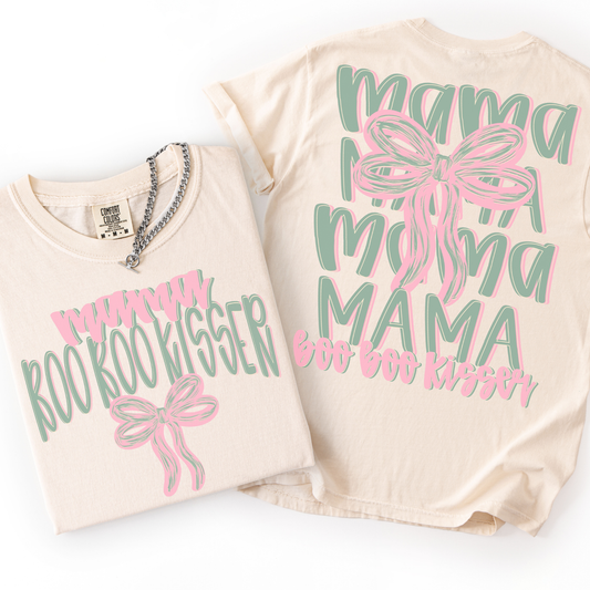 Mama Boo Boo Kisser Stacked Bow Transfer *TWO PART**SOLD SEPARATELY**