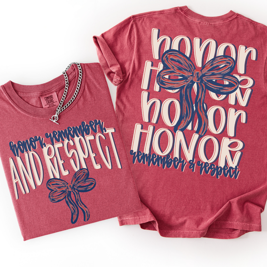 Honor Remember And Respect Stacked Bow Transfer *TWO PART**SOLD SEPARATELY**