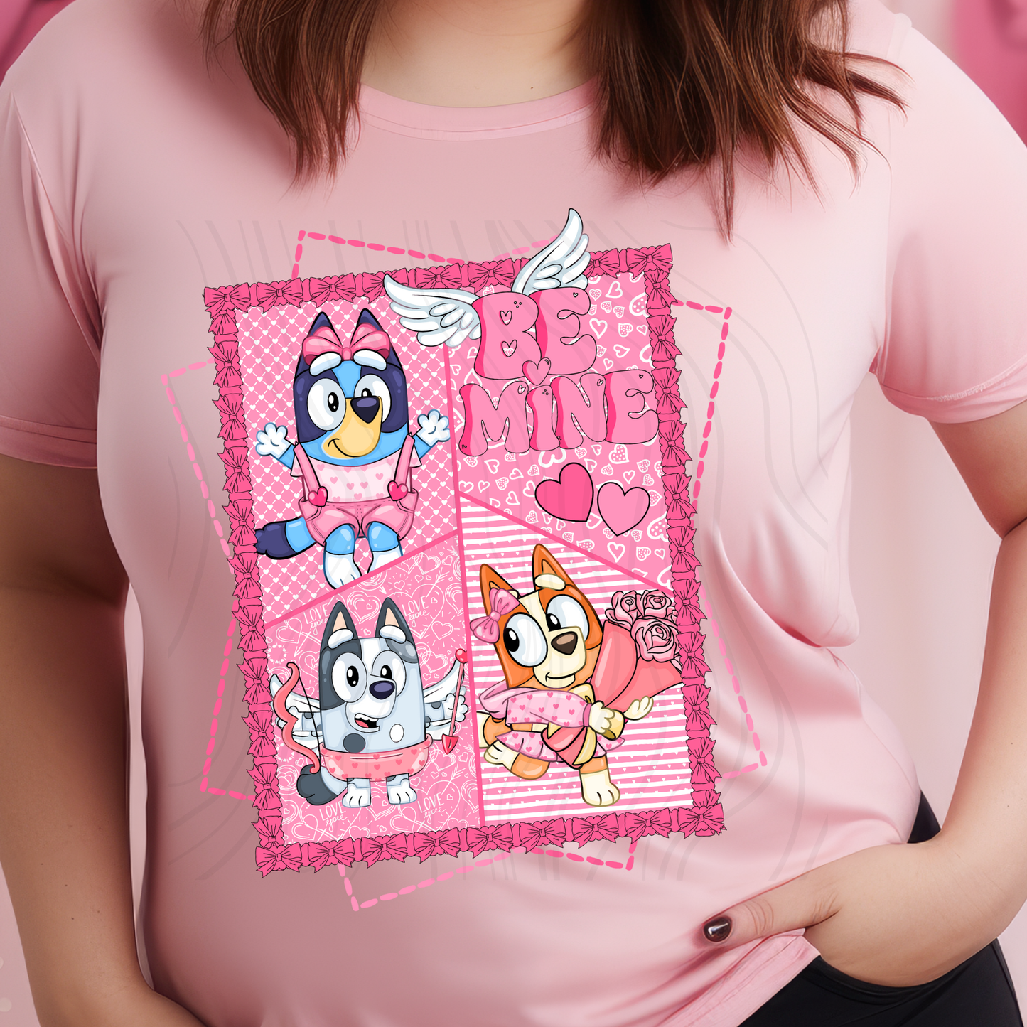 Blue Pup Valentine Collage Transfer