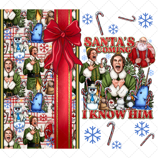 Santa I Know Him Tumbler Wrap - Sublimation Transfer