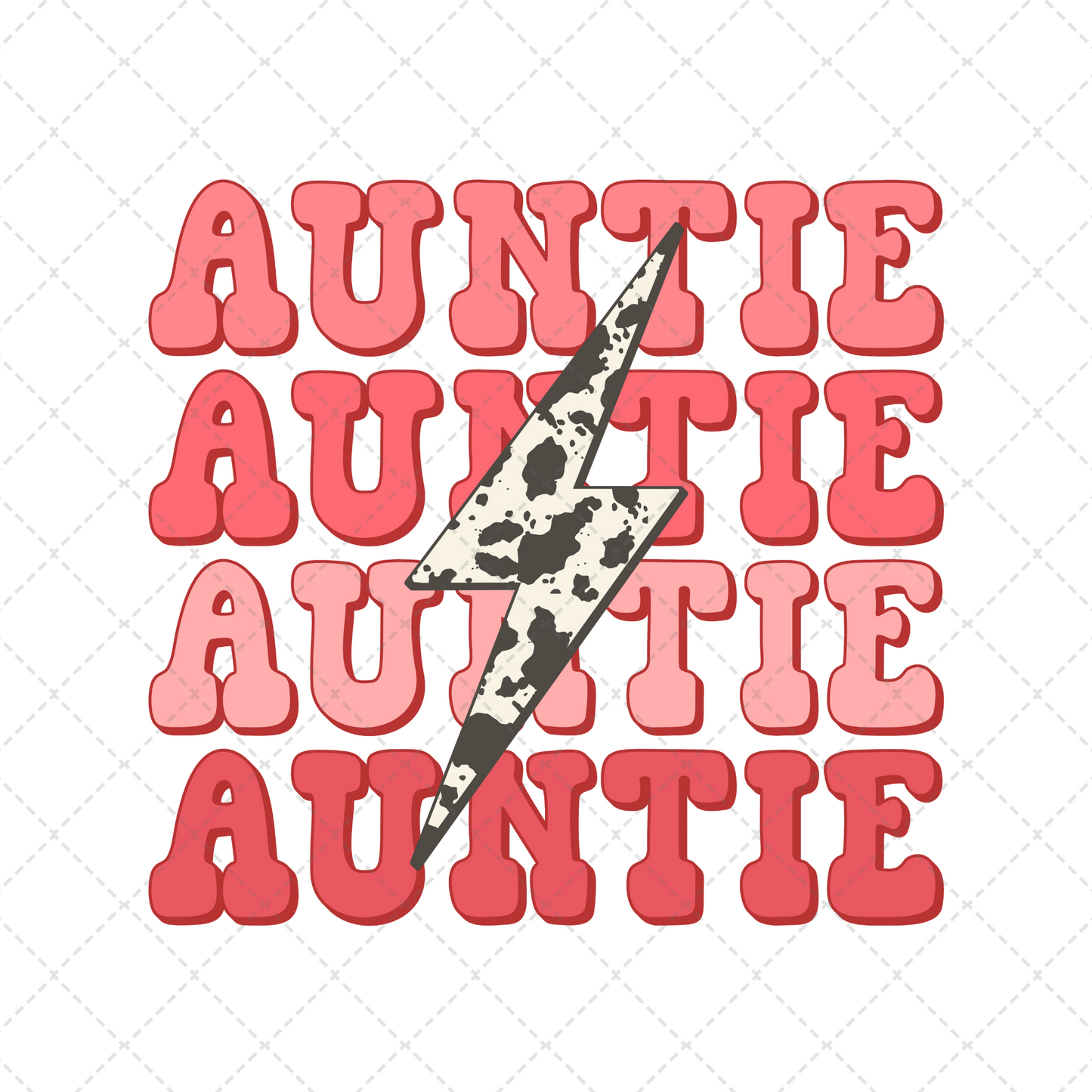 Auntie Cow Bolt Transfer