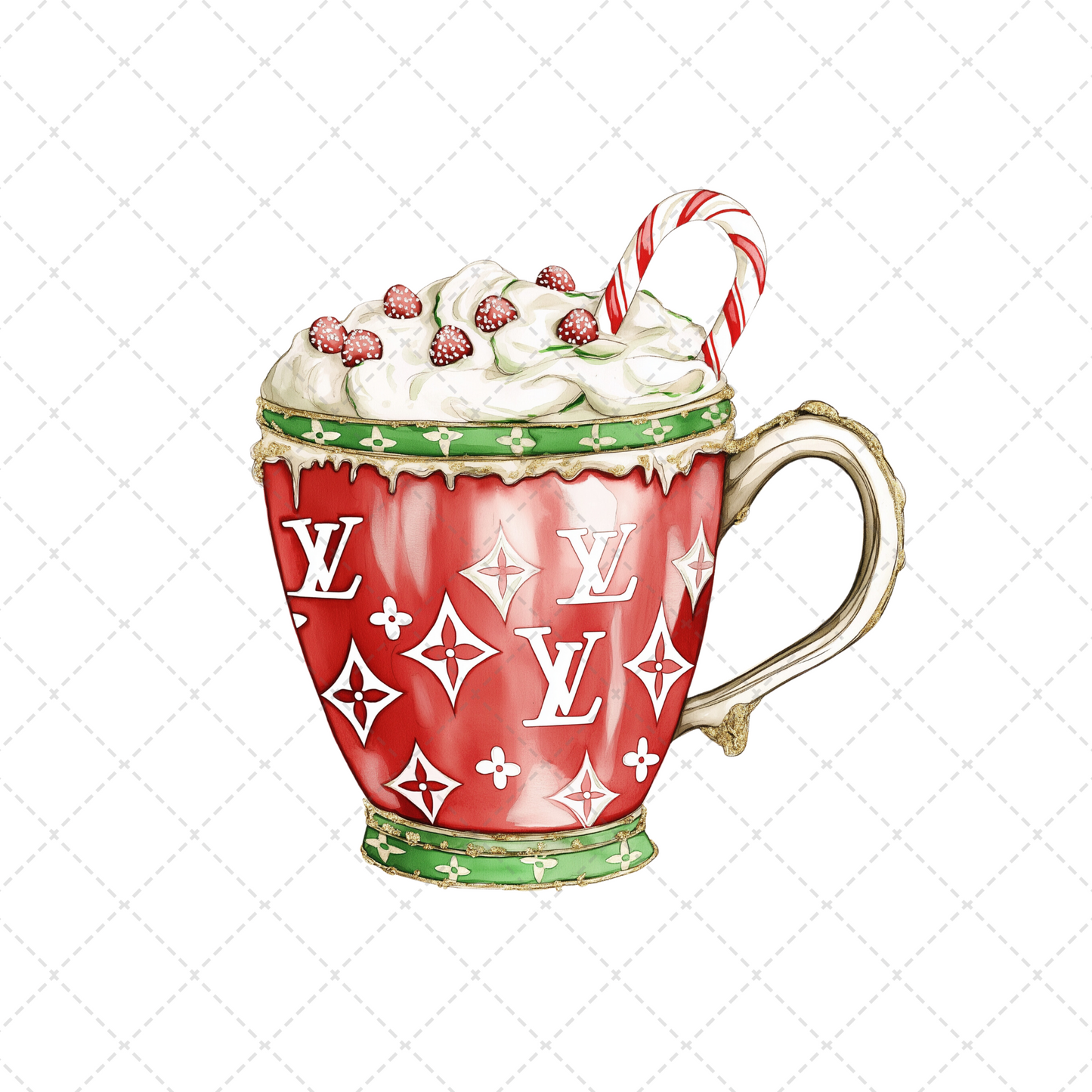 Preppy Christmas Hot Cocoa Transfer