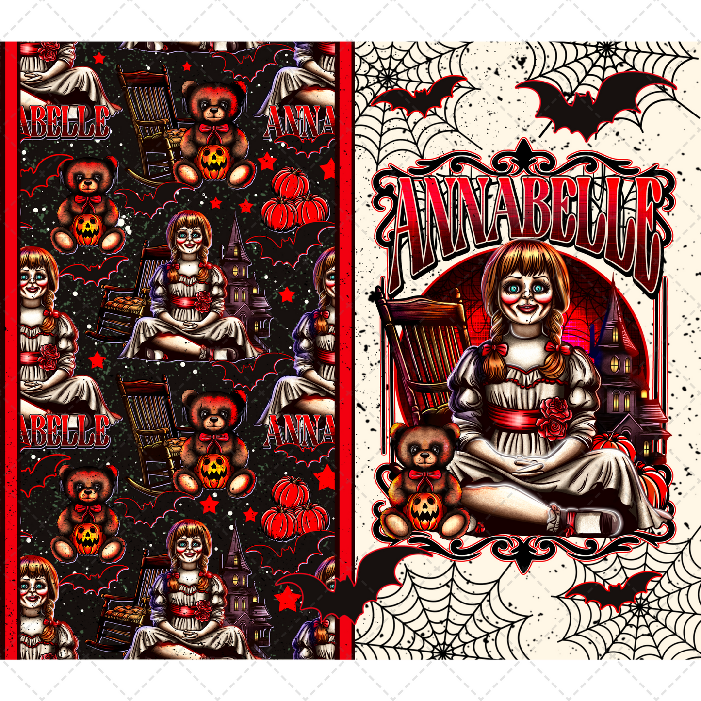 Spooky Doll Tumbler Wrap - Sublimation Transfer