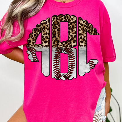 Baseball Leopard - Custom Monogram Transfer