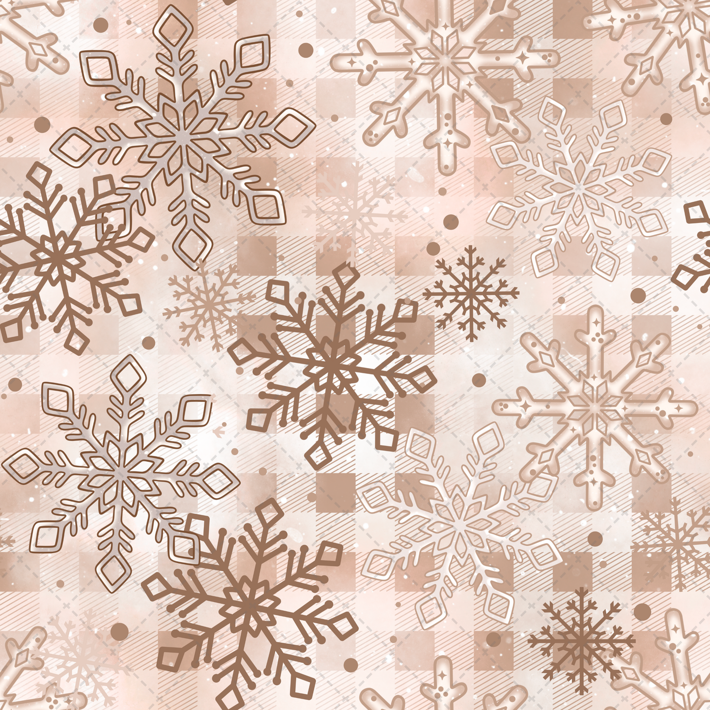 Tan Snowflake Seamless - Sublimation Transfer