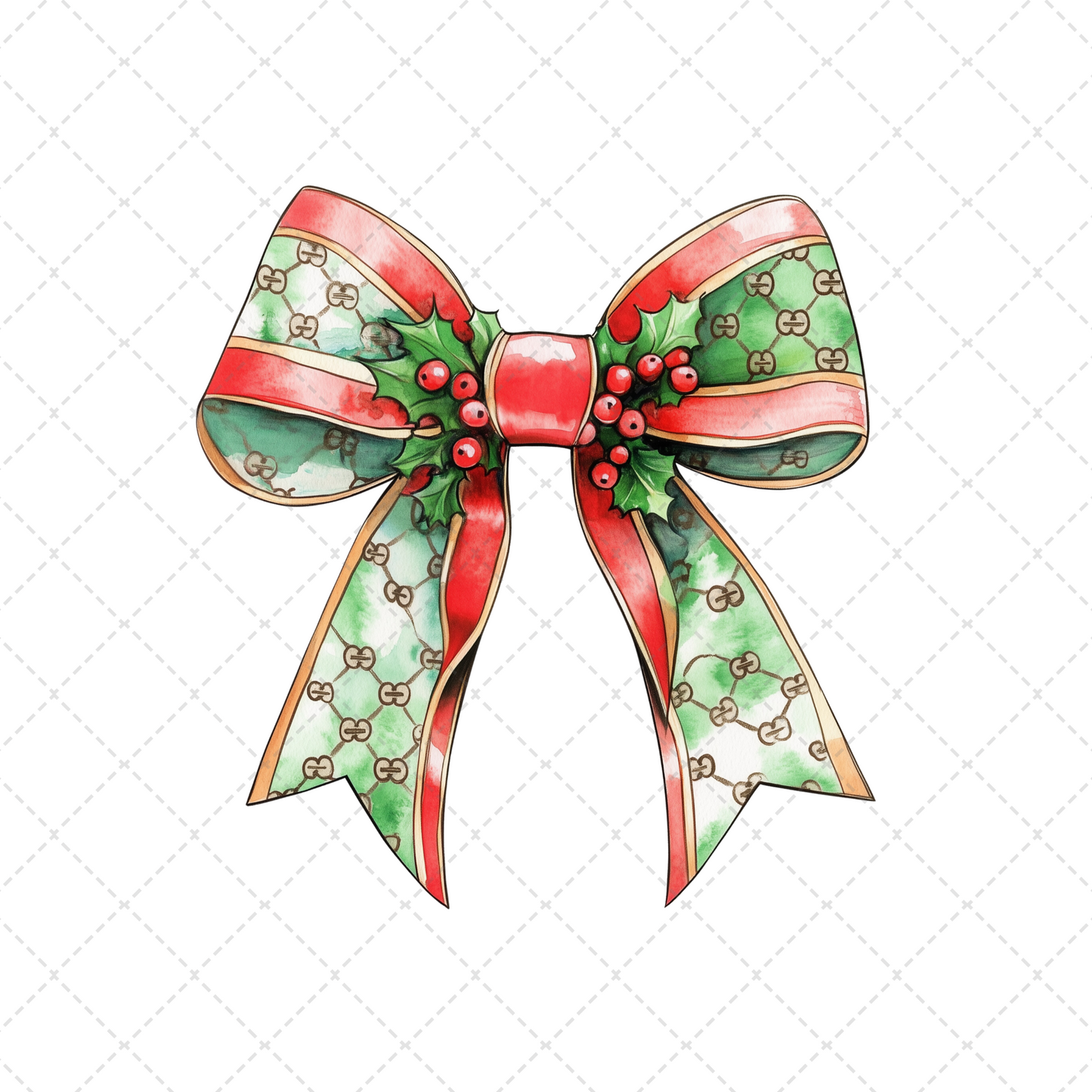 Preppy Christmas Bow Transfer