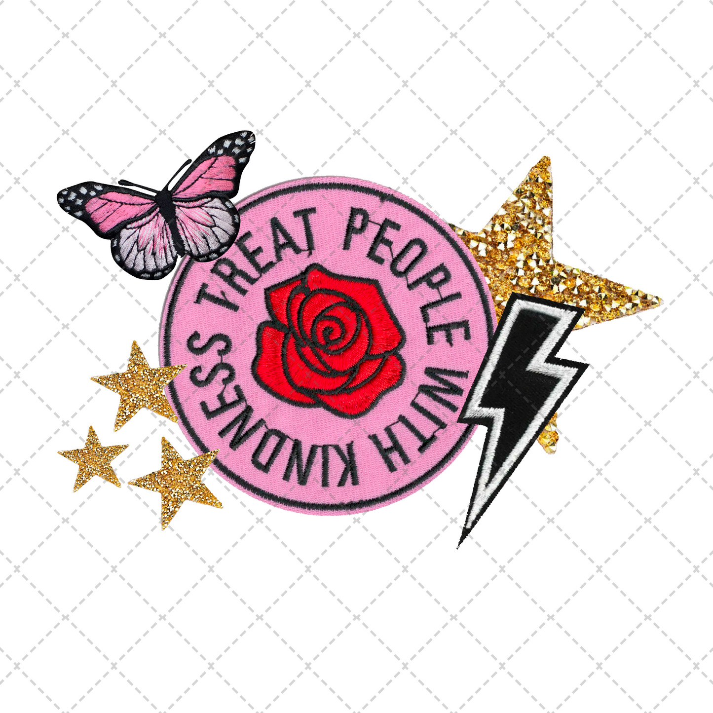 Treat People With Kindness Faux Patch Transfer