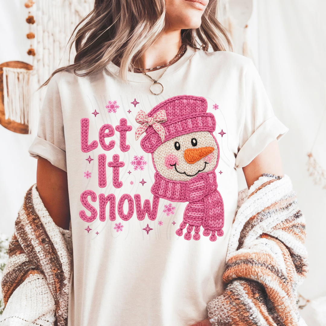 Let It Snow Pink Transfer
