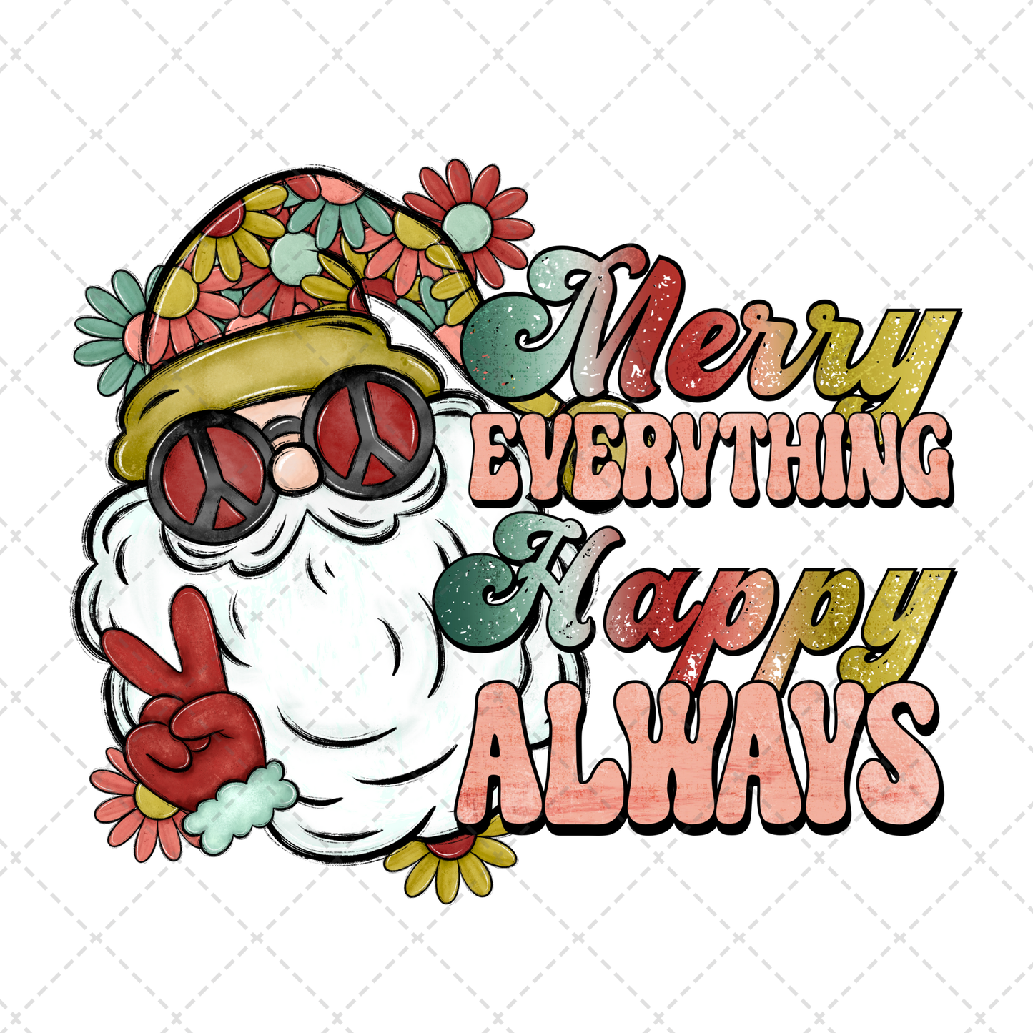 Merry Everything Happy Always Transfer **TWO PART* SOLD SEPARATELY**