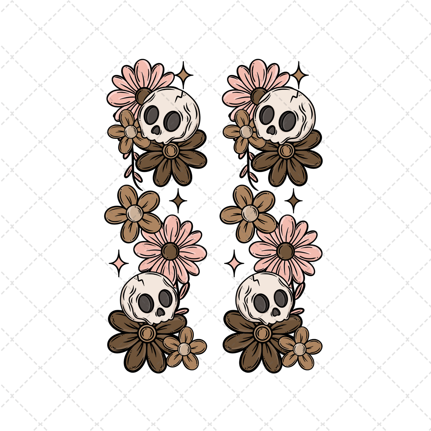 Floral Skull Transfer ** TWO PART* SOLD SEPARATELY**