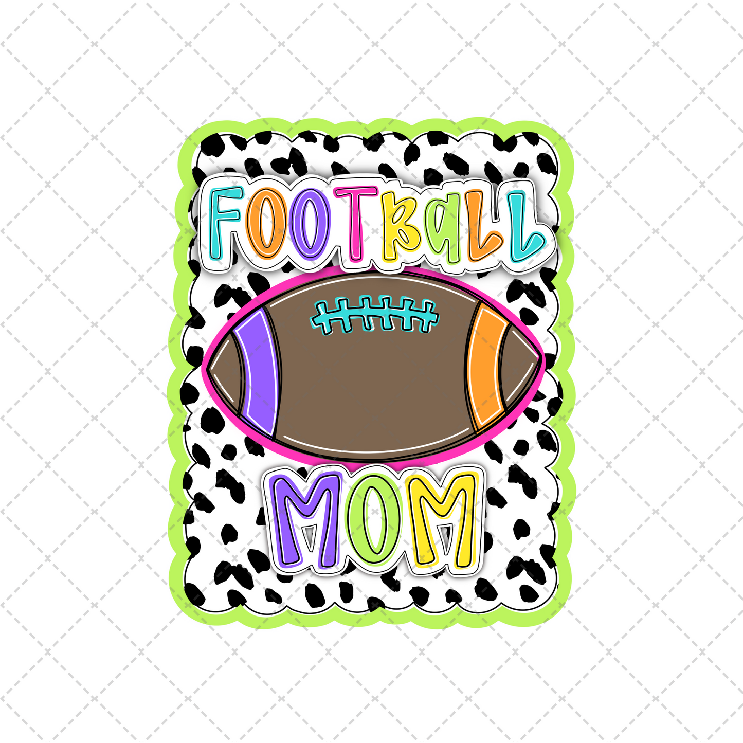 Bright Dotty Football Mom Transfer ** TWO PART* SOLD SEPARATELY**