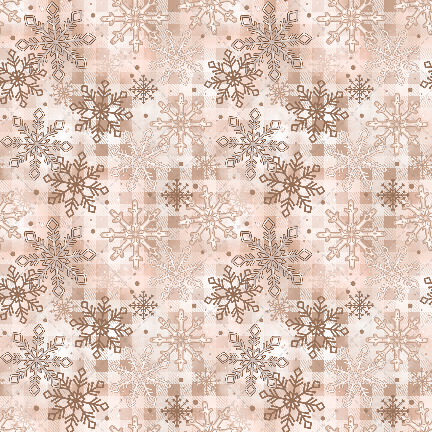 Tan Snowflake Seamless - Sublimation Transfer