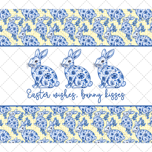 Easter Wishes Bunny Kisses Tumbler Wrap - Sublimation Transfer