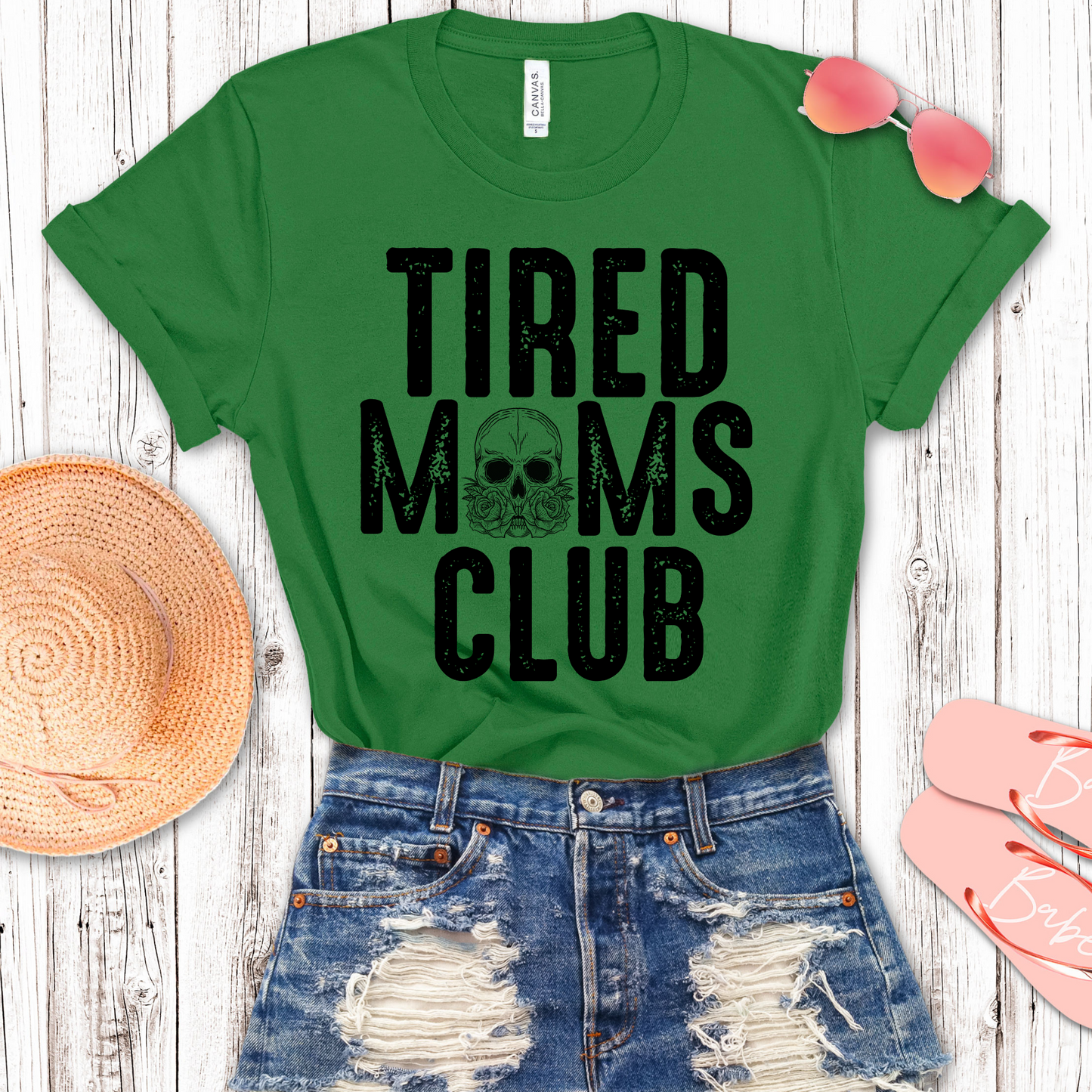 Tired Moms Club Distressed Transfer