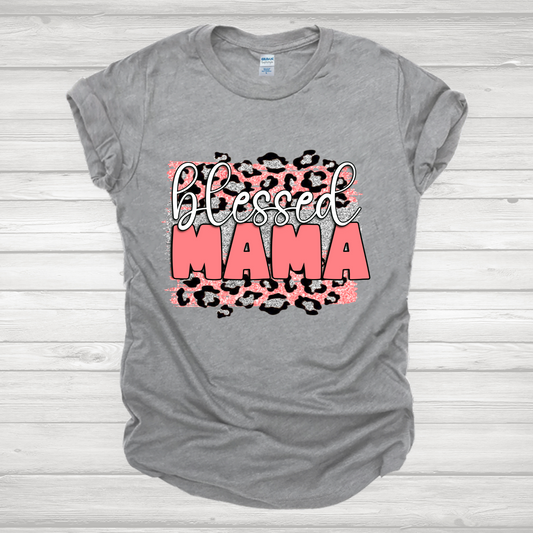 Blessed Mama Pink Leopard Transfer