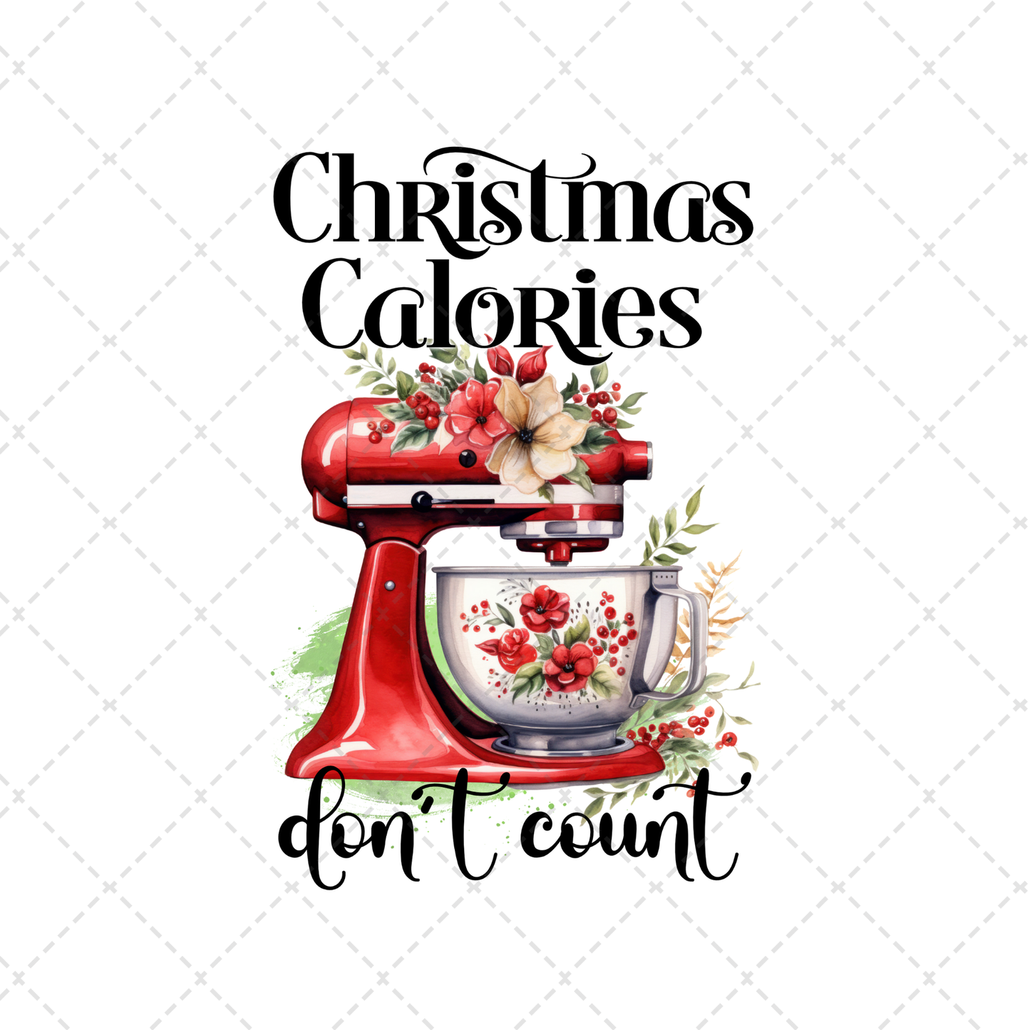 Christmas Calories Tea Towel Transfer