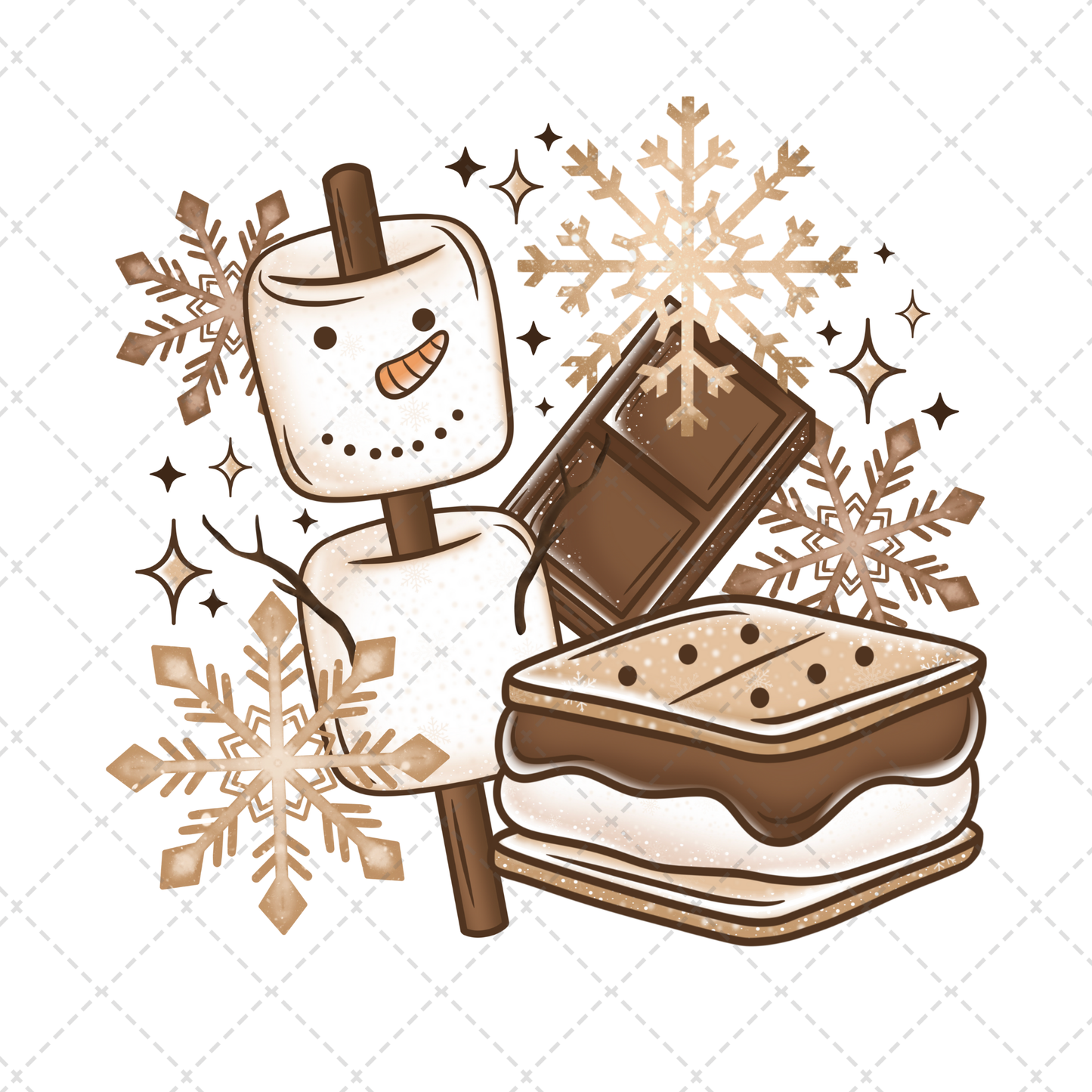 Snowman Smore  ** TWO PART* SOLD SEPARATELY** Transfer