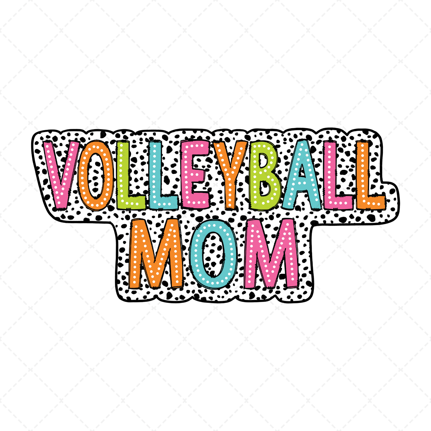 Volleyball Mom Dalmatian Dots Transfer