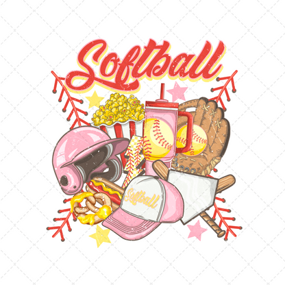 Pink Softball Transfer