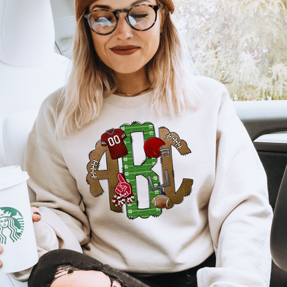 Maroon Football - Custom Monogram Transfer