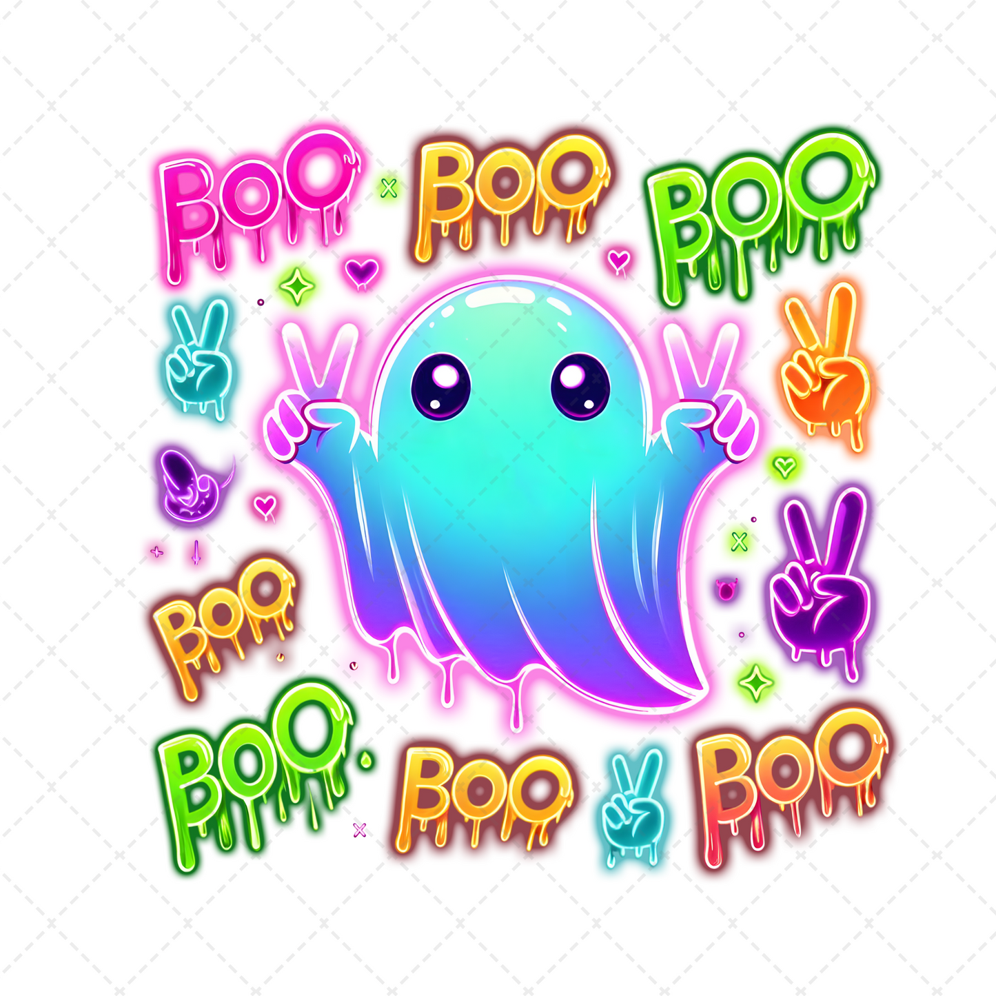 Neon Boo Ghost Transfer