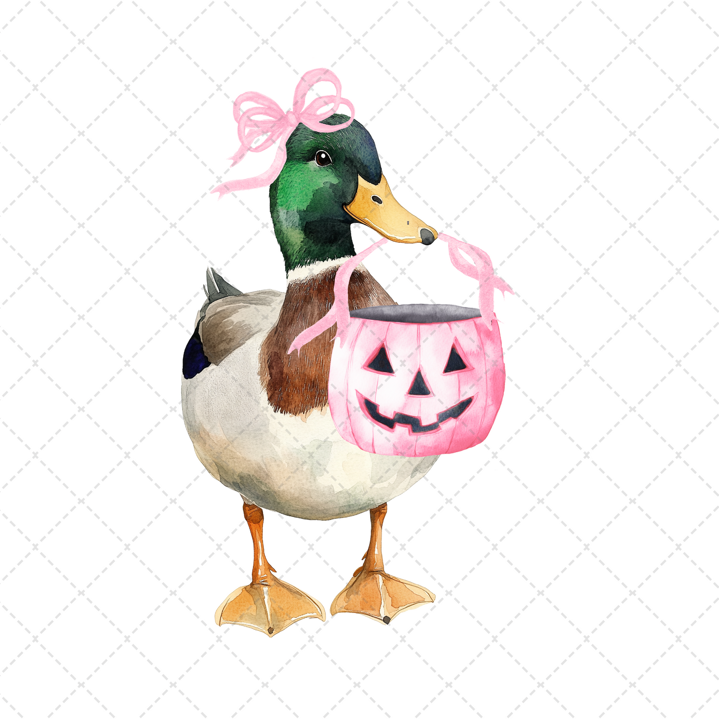 Pink Halloween Duck Transfer