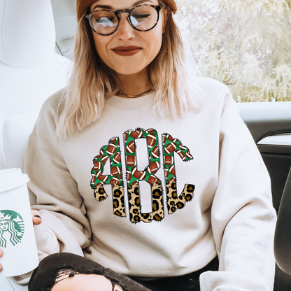 Leopard Football - Custom Monogram Transfer