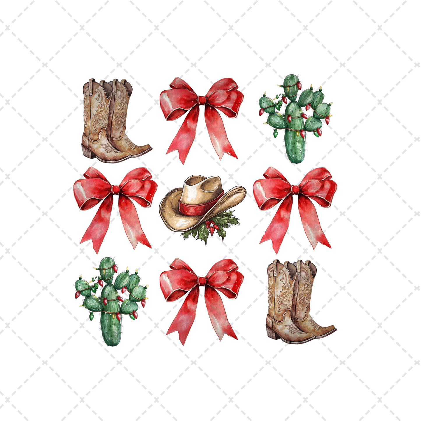 Western Christmas Coquette Transfer