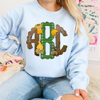Yellow Football - Custom Monogram Transfer