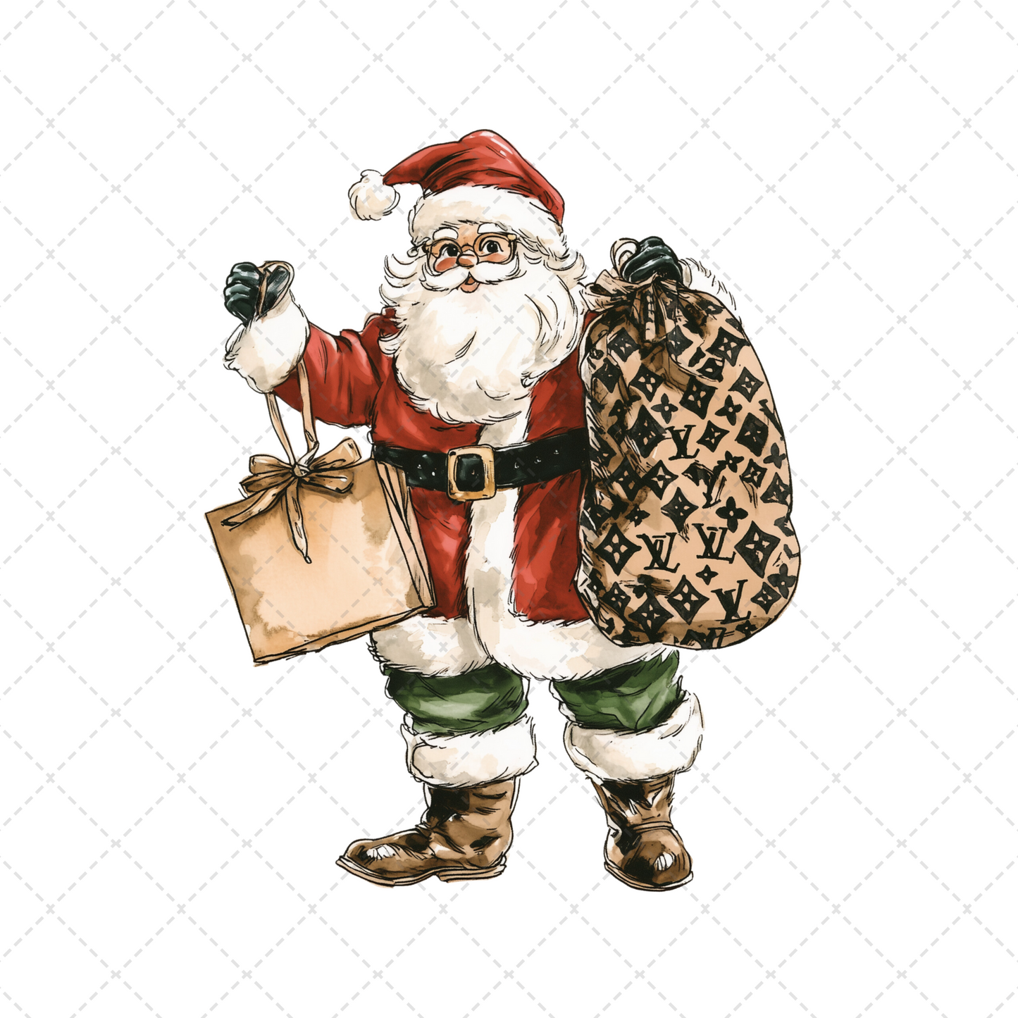 Preppy Santa With Bag Transfer